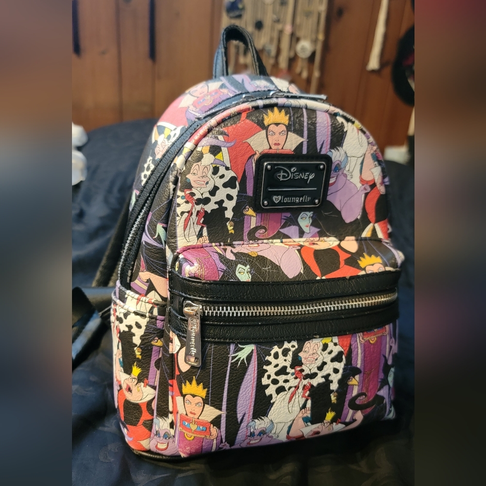 Loungefly Disney Villains Mini Backpack Used